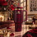 Burgundy Gothic Spider Tumbler