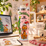 Pink Christmas Puppy Tumbler