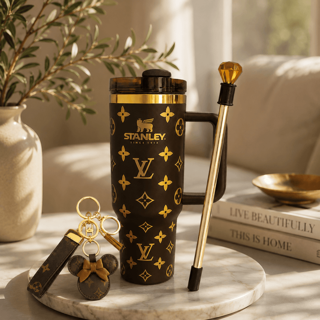 Luxe Chocolate Monogram Tumbler Set