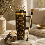 Luxe Chocolate Monogram Tumbler Set
